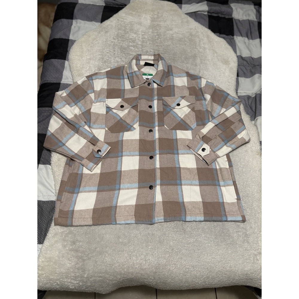 HFX Shacket Adult XL Plaid Cozy Fit/Warm Shell Shirt Jacket Womens